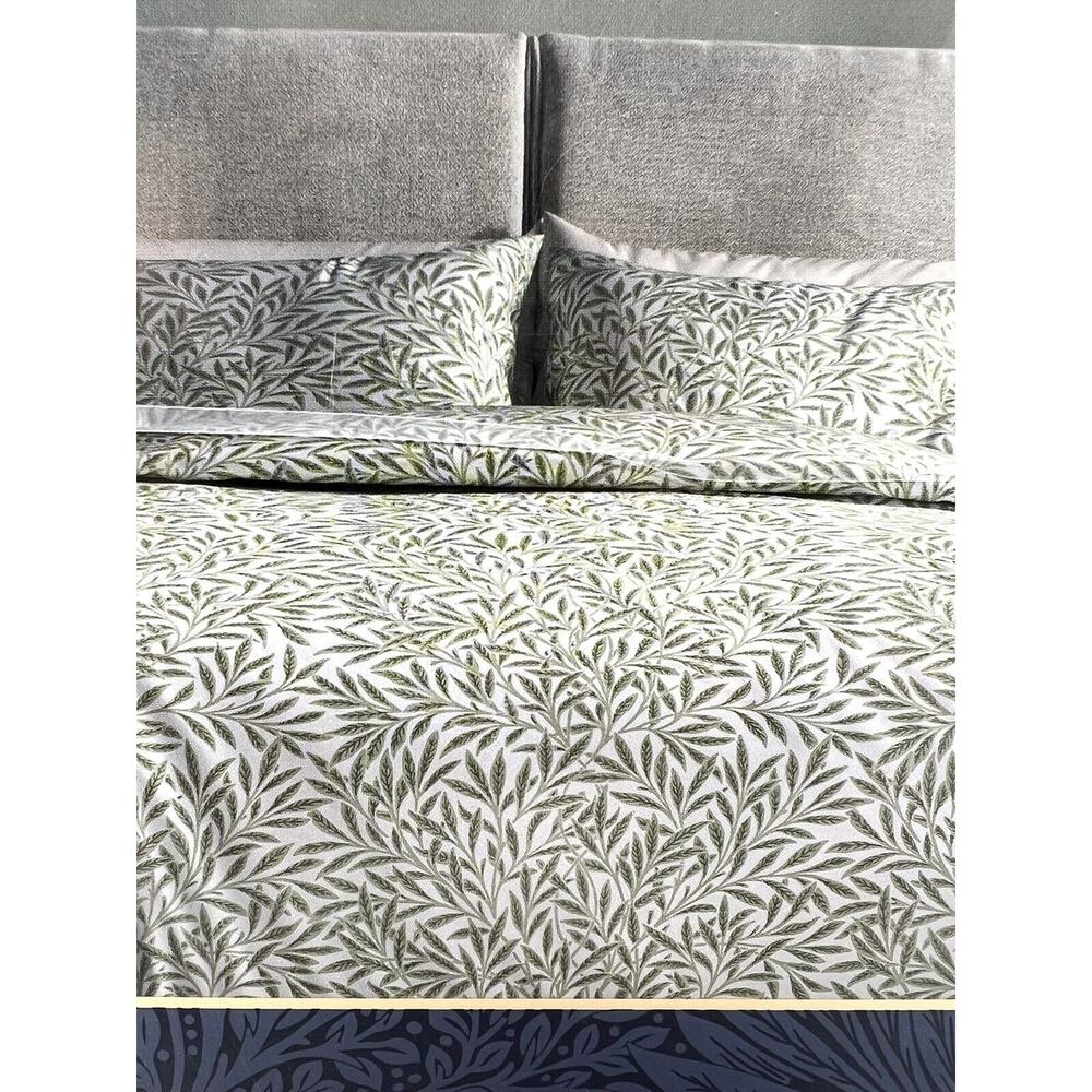 William Morris ORIGINAL WILLOW Artichoke Green QUEEN Sheet Set Cotton Percale